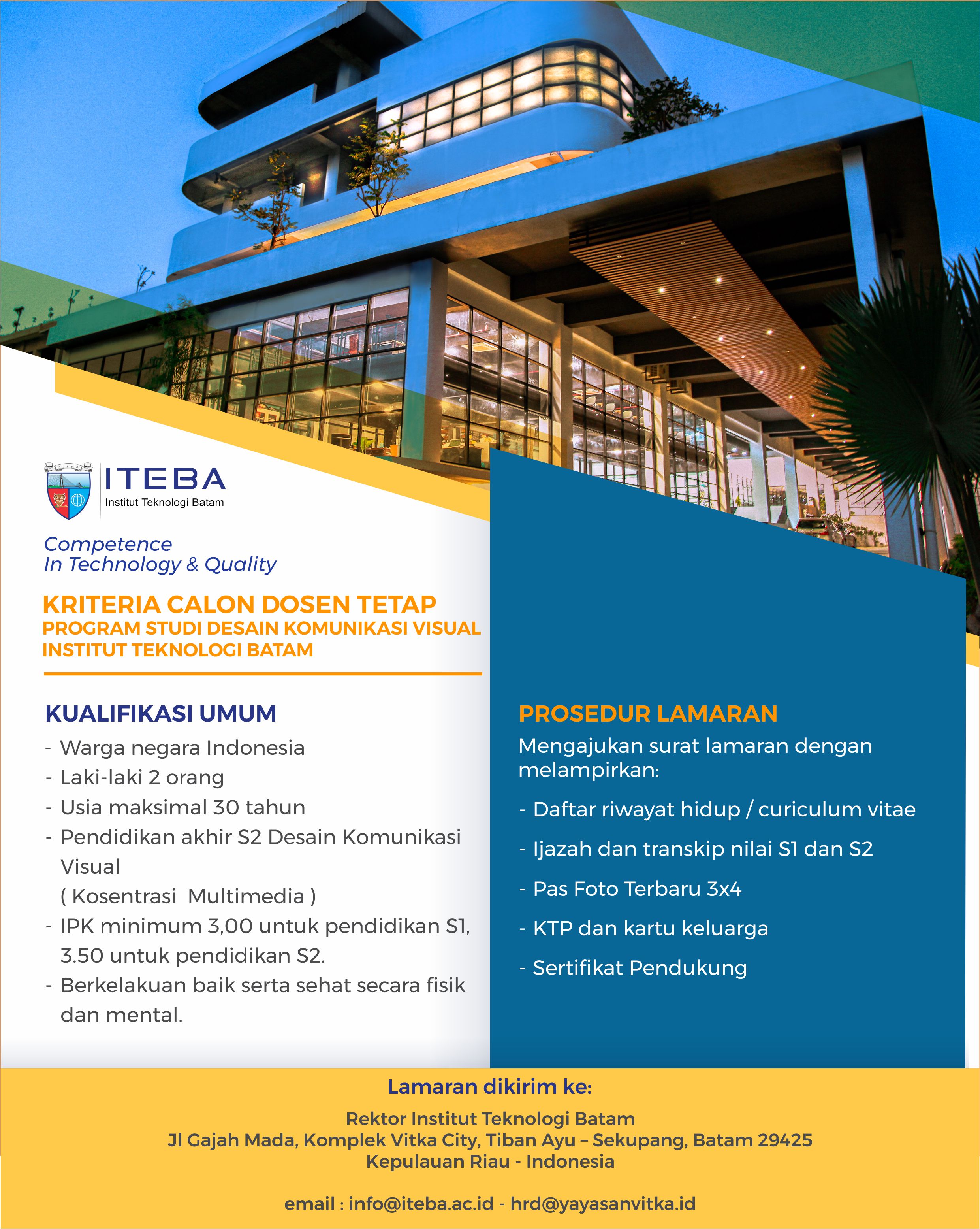 Penerimaan Dosen Tetap Disain Komunikasi Visual (DKV) 2019